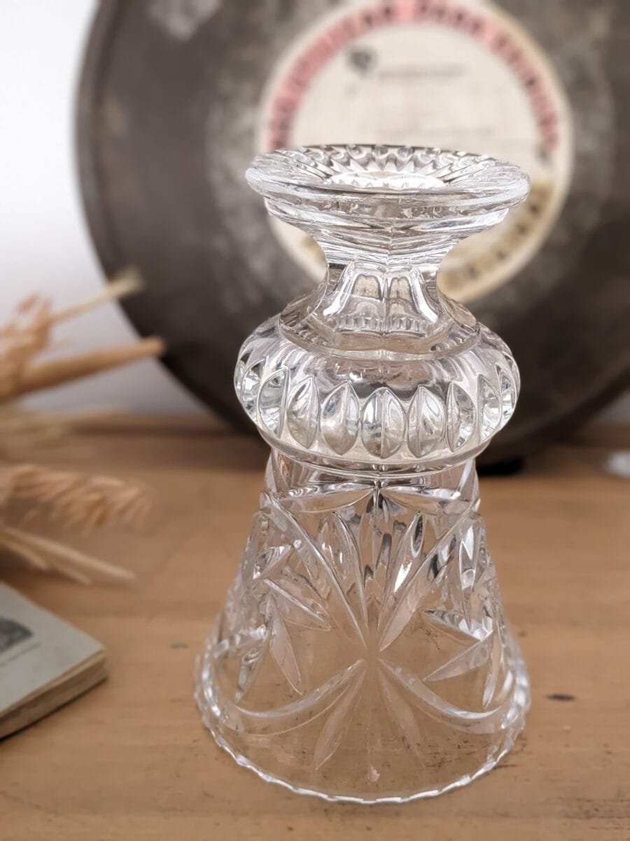 Grand vase vintage en verre ciselé – Image 6