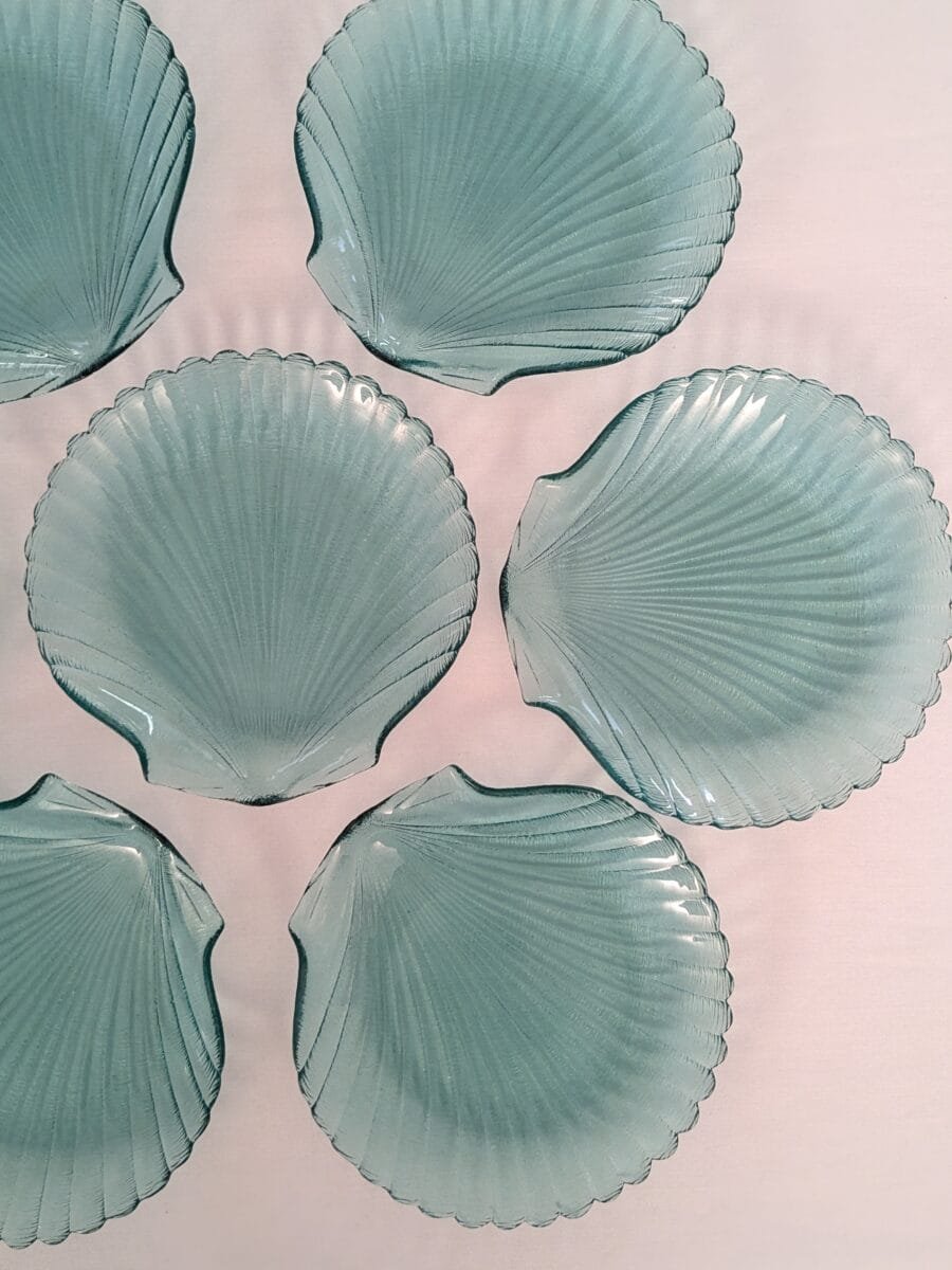 Assiette plate coquillage turquoise – Image 3